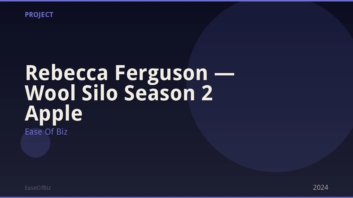 Rebecca Ferguson — Wool Silo Season 2 Apple