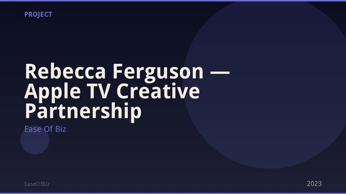 Rebecca Ferguson — Apple TV Creative Partnership