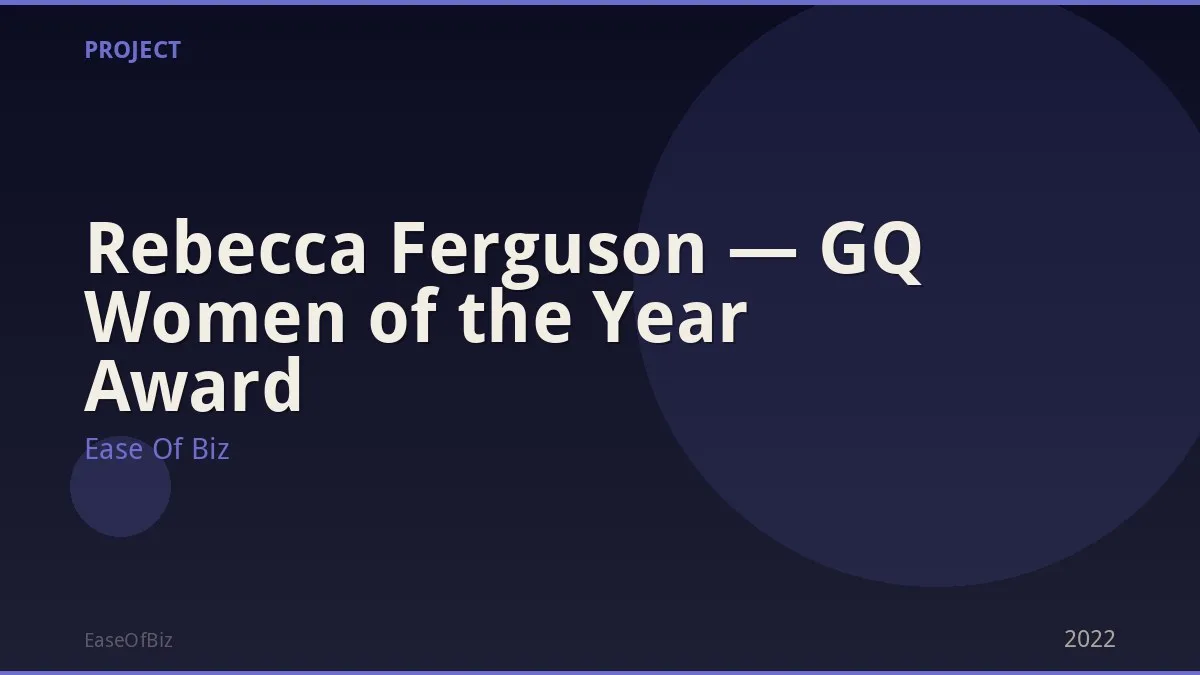 Rebecca Ferguson — GQ Women of the Year Award