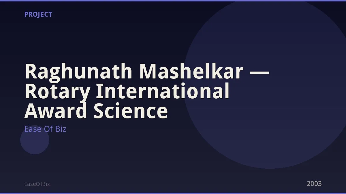 Raghunath Mashelkar — Rotary International Award Science