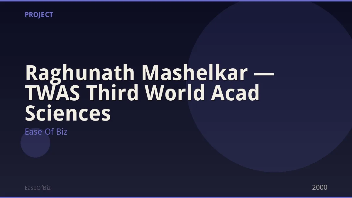 Raghunath Mashelkar — TWAS Third World Acad Sciences
