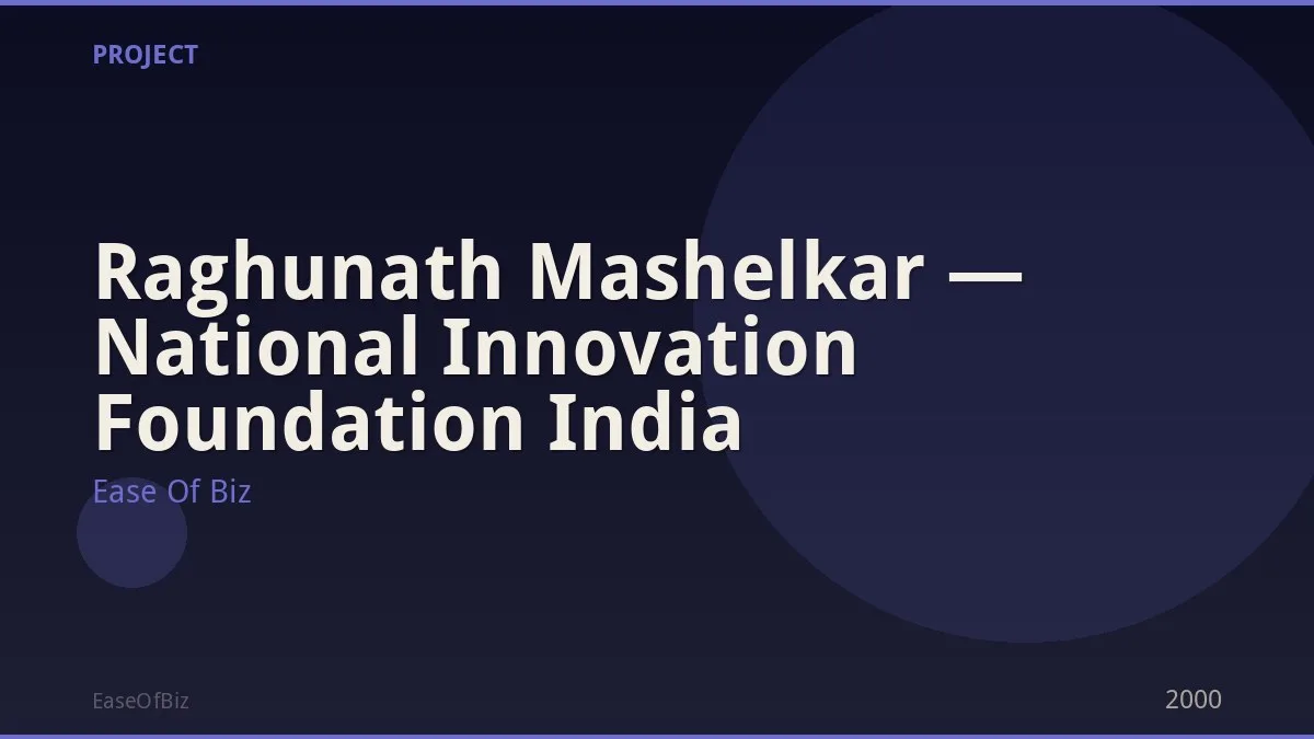 Raghunath Mashelkar — National Innovation Foundation India