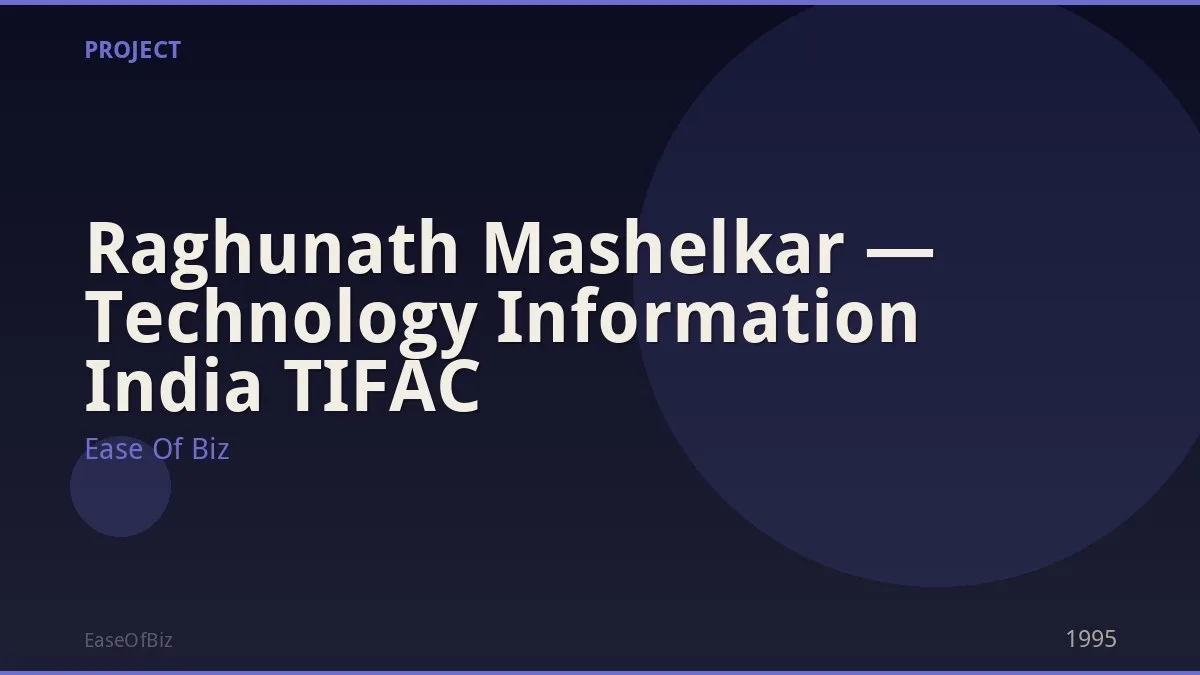 Raghunath Mashelkar — Technology Information India TIFAC