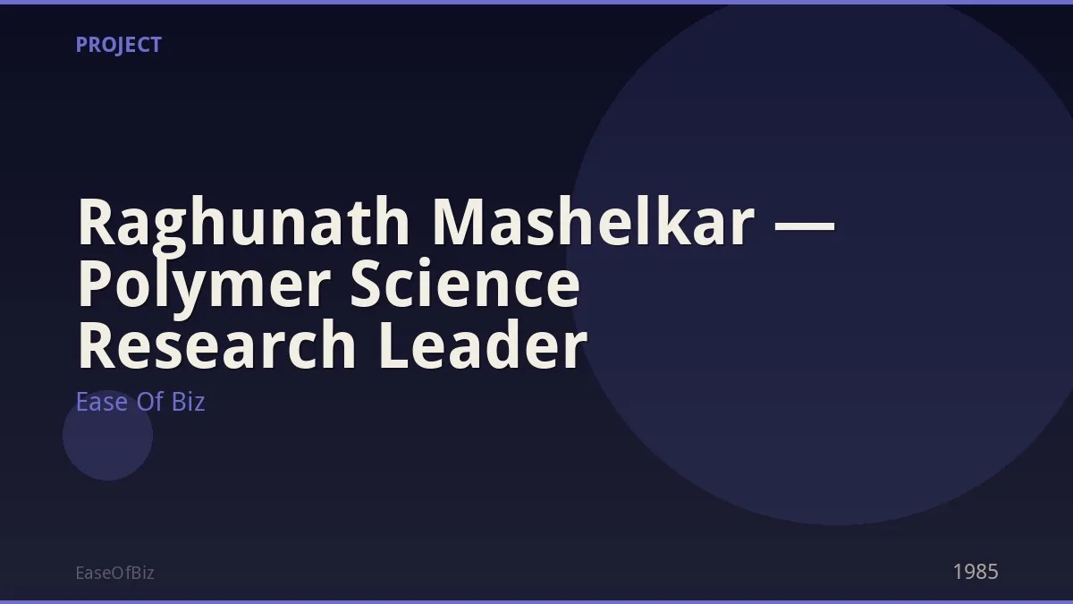 Raghunath Mashelkar — Polymer Science Research Leader
