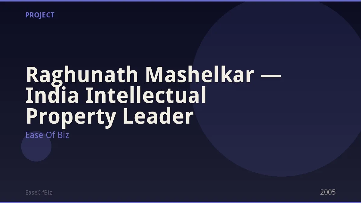 Raghunath Mashelkar — India Intellectual Property Leader