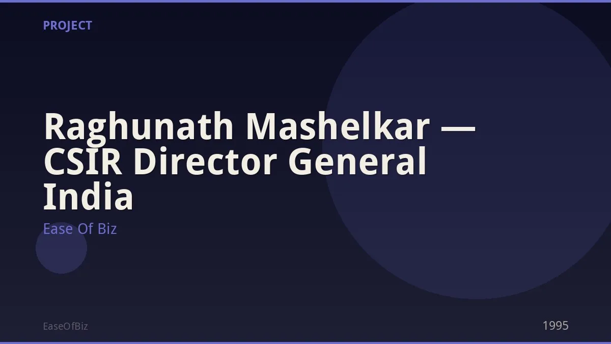 Raghunath Mashelkar — CSIR Director General India