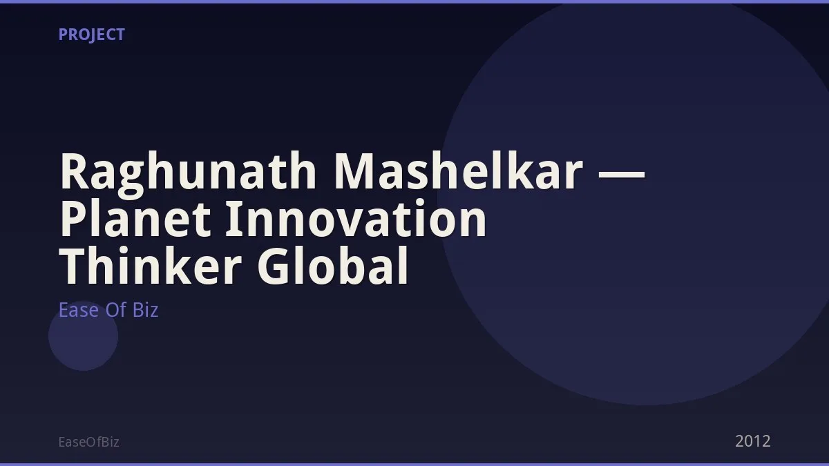 Raghunath Mashelkar — Planet Innovation Thinker Global