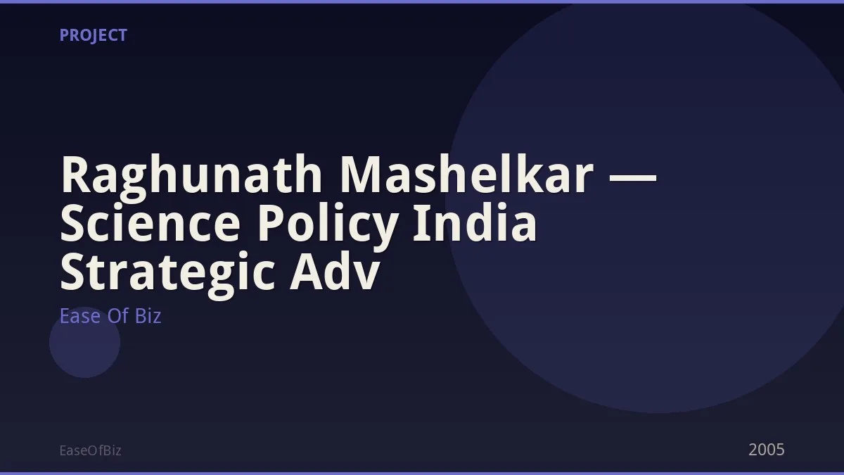Raghunath Mashelkar — Science Policy India Strategic Adv