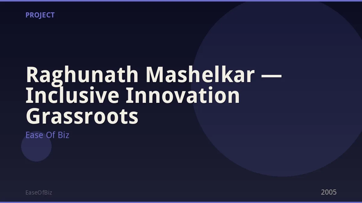 Raghunath Mashelkar — Inclusive Innovation Grassroots