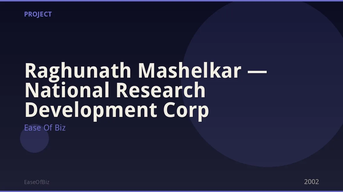 Raghunath Mashelkar — National Research Development Corp