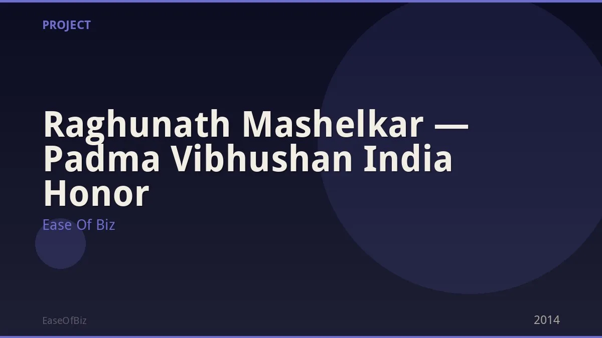 Raghunath Mashelkar — Padma Vibhushan India Honor