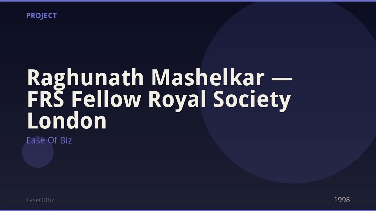 Raghunath Mashelkar — FRS Fellow Royal Society London