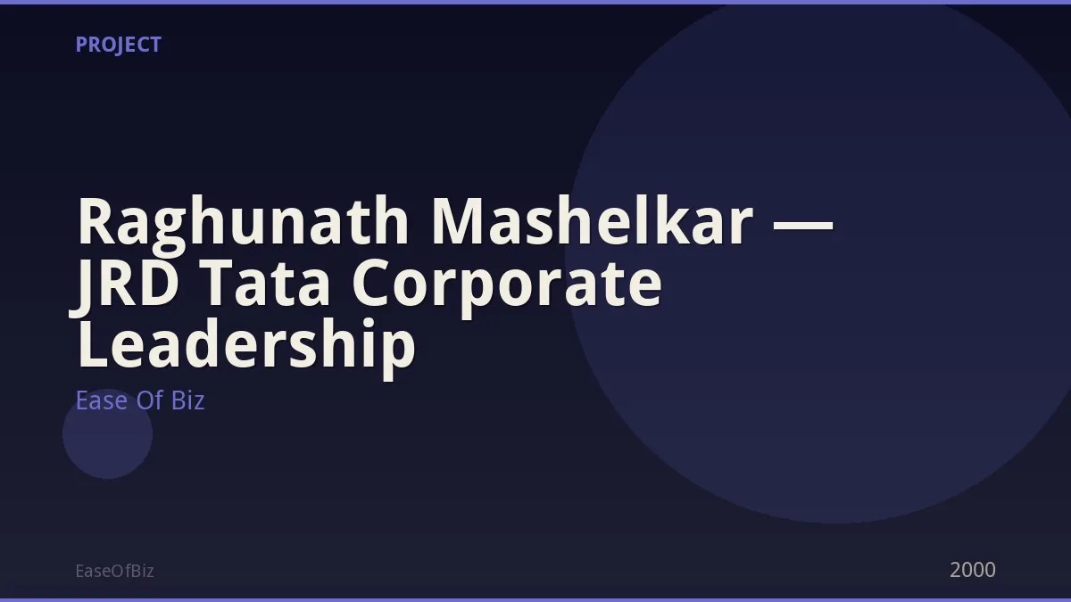Raghunath Mashelkar — JRD Tata Corporate Leadership