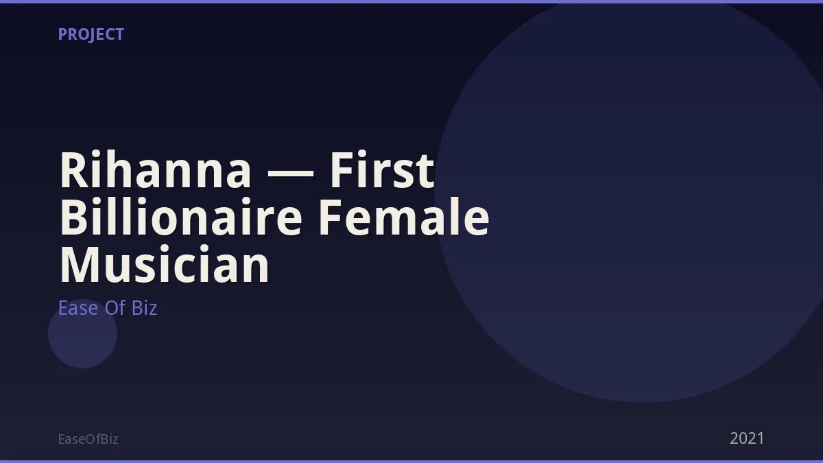 Rihanna — First Billionaire Female Musician