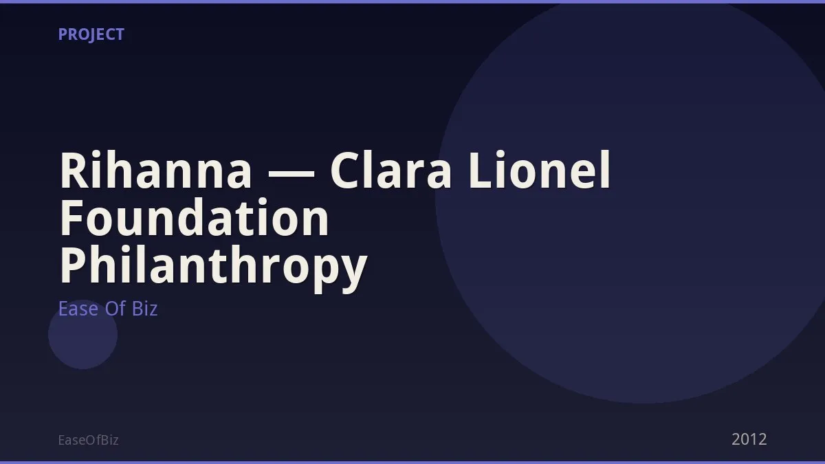 Rihanna — Clara Lionel Foundation Philanthropy