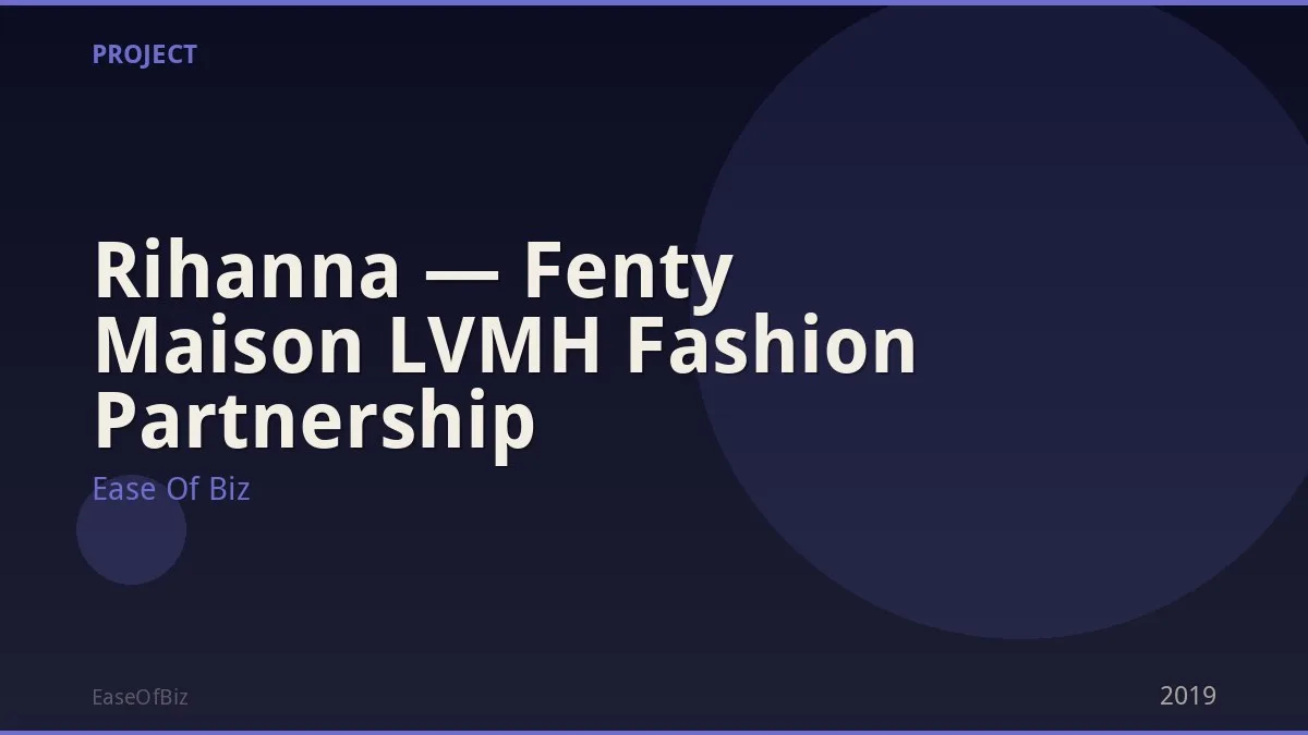 Rihanna — Fenty Maison LVMH Fashion Partnership