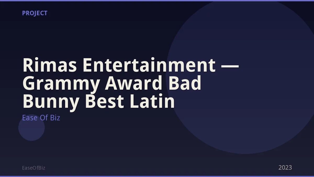 Rimas Entertainment — Grammy Award Bad Bunny Best Latin
