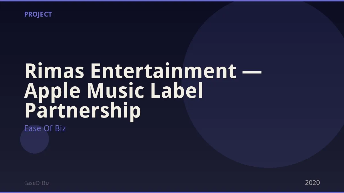 Rimas Entertainment — Apple Music Label Partnership