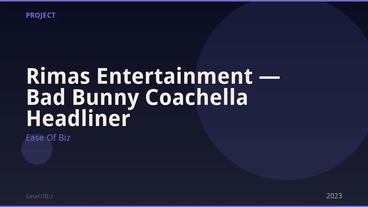 Rimas Entertainment — Bad Bunny Coachella Headliner