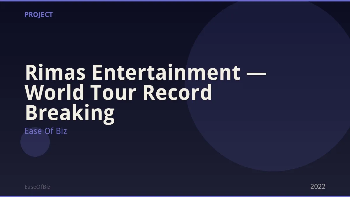 Rimas Entertainment — World Tour Record Breaking