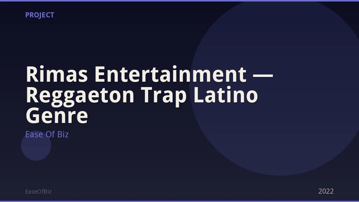 Rimas Entertainment — Reggaeton Trap Latino Genre