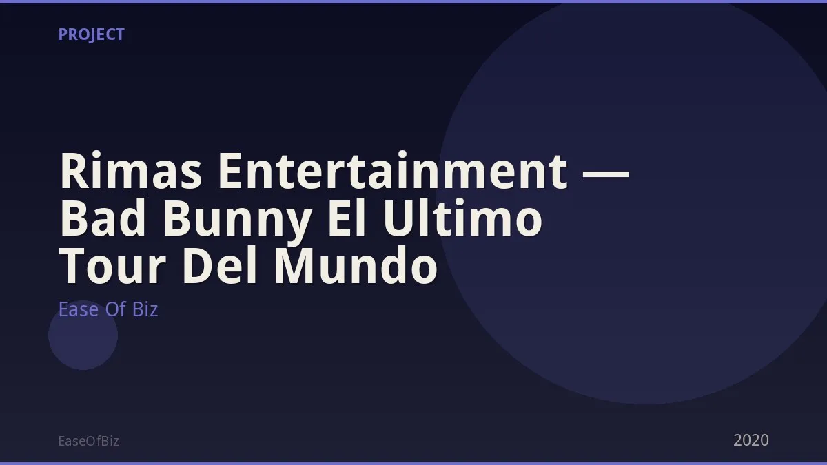 Rimas Entertainment — Bad Bunny El Ultimo Tour Del Mundo