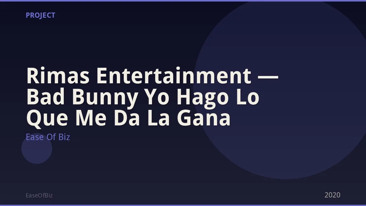Rimas Entertainment — Bad Bunny Yo Hago Lo Que Me Da La Gana