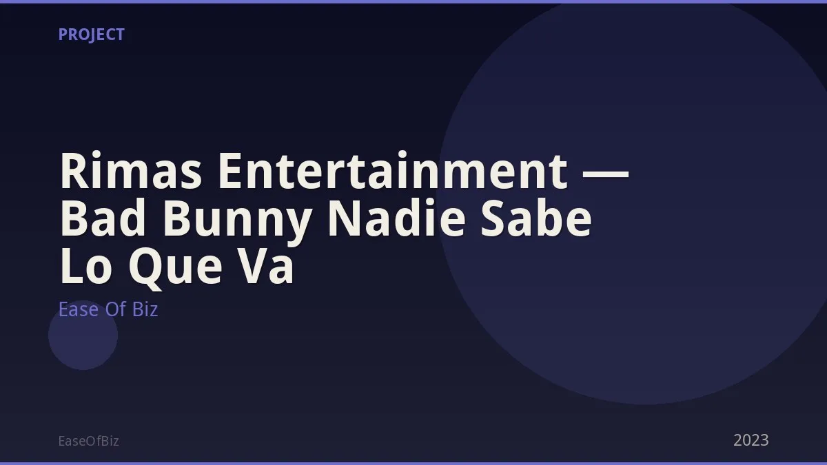 Rimas Entertainment — Bad Bunny Nadie Sabe Lo Que Va