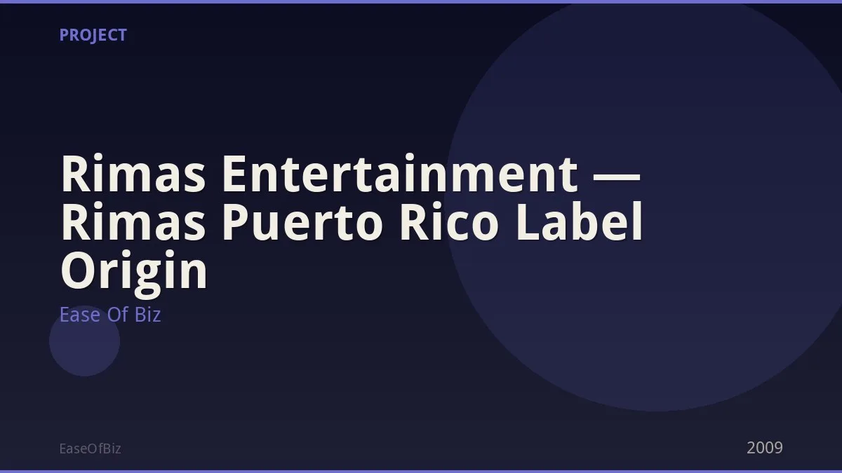Rimas Entertainment — Rimas Puerto Rico Label Origin