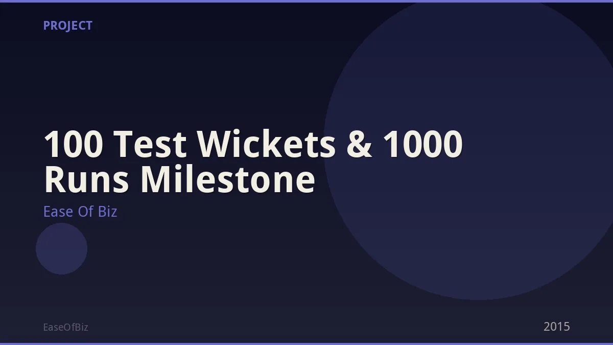 100 Test Wickets & 1000 Runs Milestone