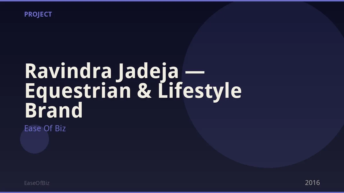 Ravindra Jadeja — Equestrian & Lifestyle Brand