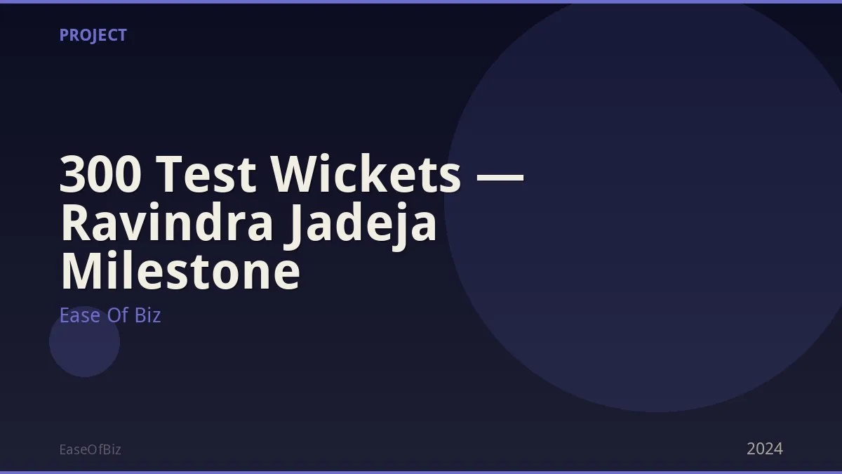 300 Test Wickets — Ravindra Jadeja Milestone