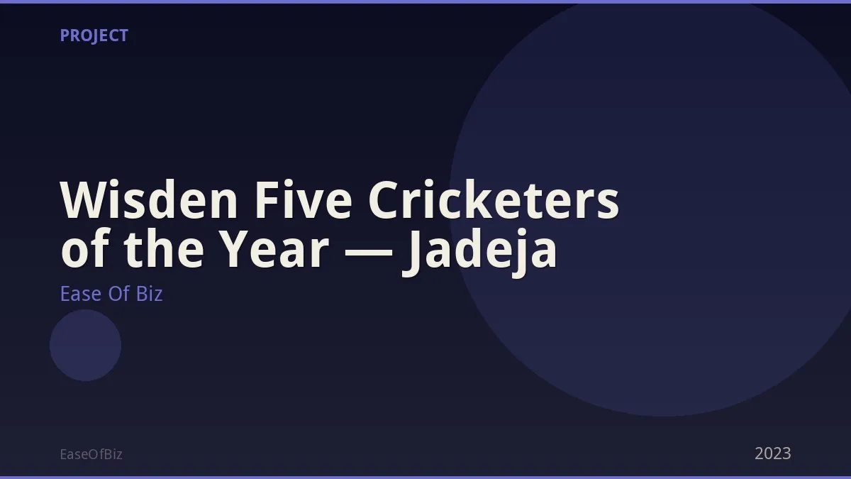 Wisden Five Cricketers of the Year — Jadeja