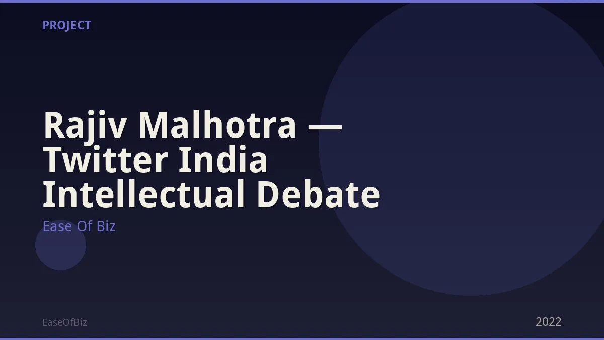 Rajiv Malhotra — Twitter India Intellectual Debate