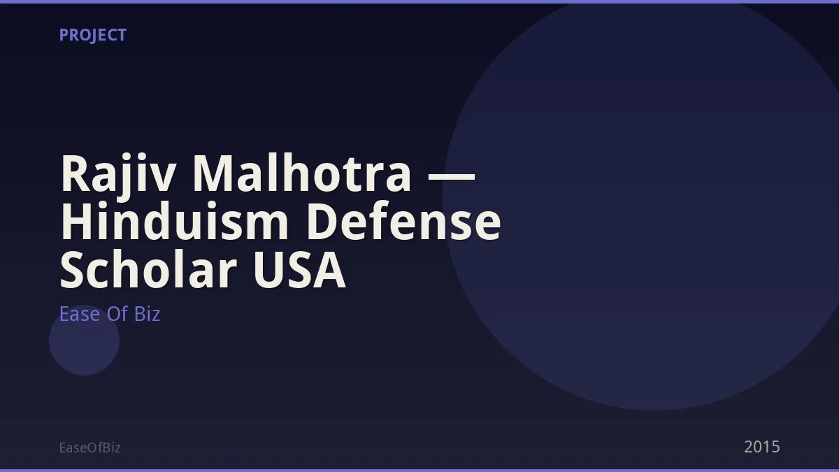 Rajiv Malhotra — Hinduism Defense Scholar USA
