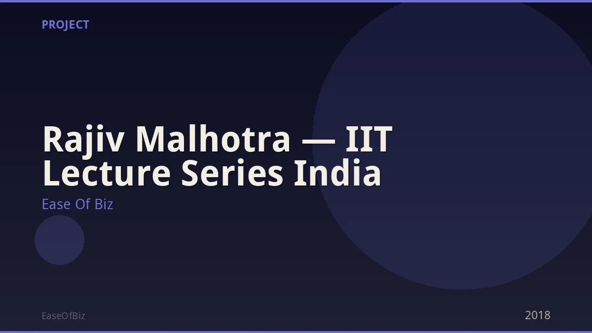 Rajiv Malhotra — IIT Lecture Series India