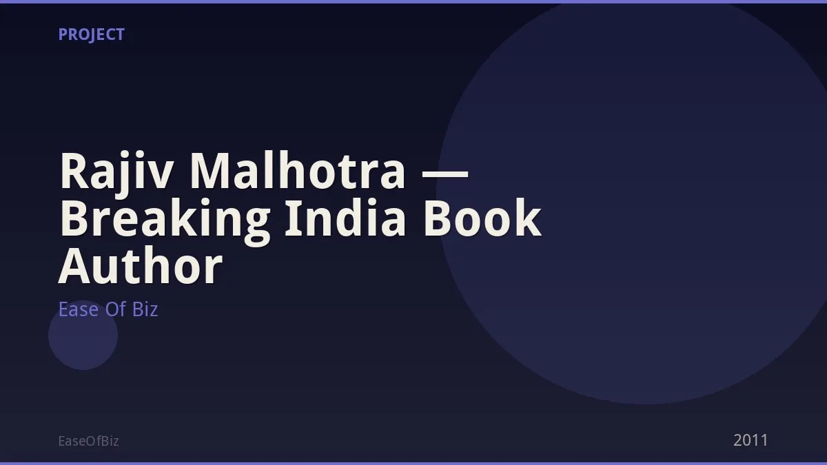 Rajiv Malhotra — Breaking India Book Author
