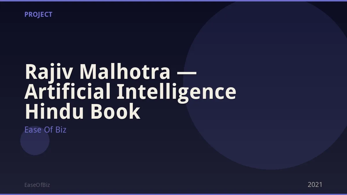 Rajiv Malhotra — Artificial Intelligence Hindu Book