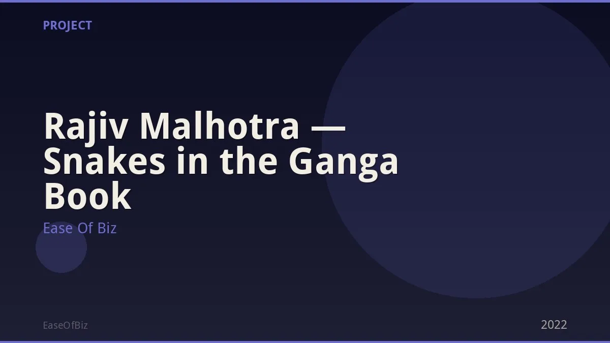 Rajiv Malhotra — Snakes in the Ganga Book