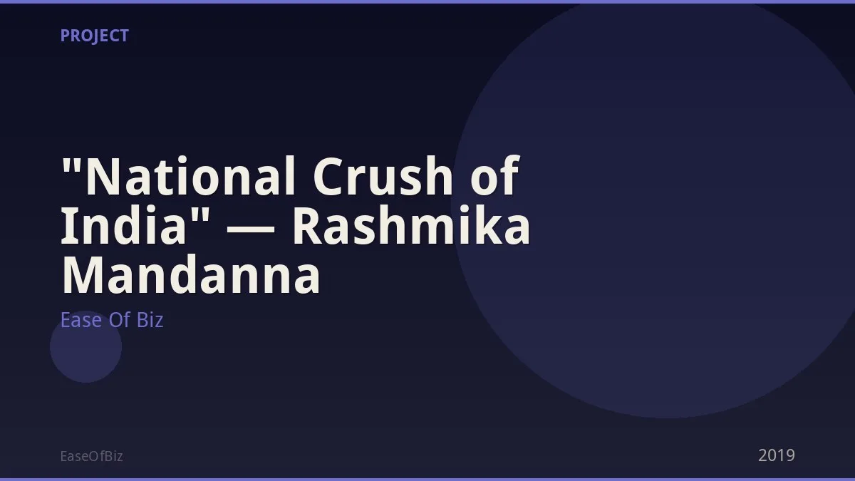 "National Crush of India" — Rashmika Mandanna