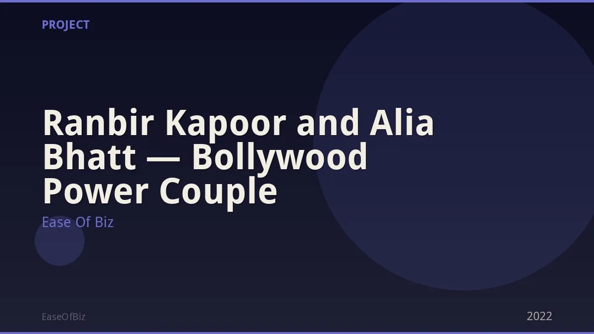 Ranbir Kapoor and Alia Bhatt — Bollywood Power Couple
