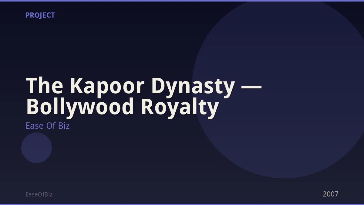 The Kapoor Dynasty — Bollywood Royalty