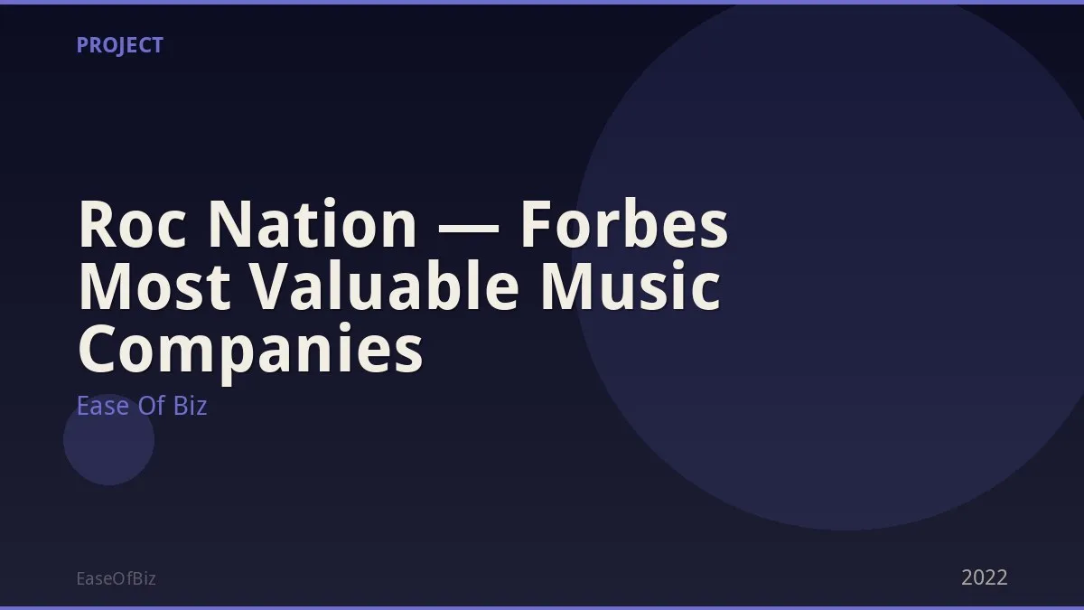 Roc Nation — Forbes Most Valuable Music Companies