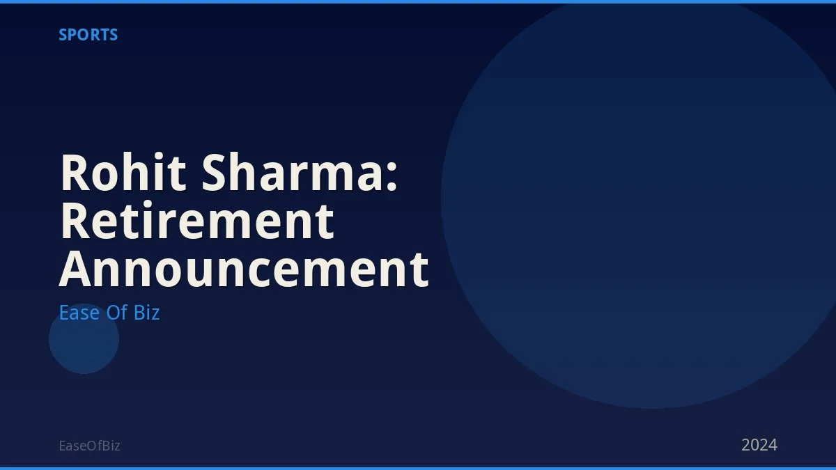 Rohit Sharma: Retirement Announcement