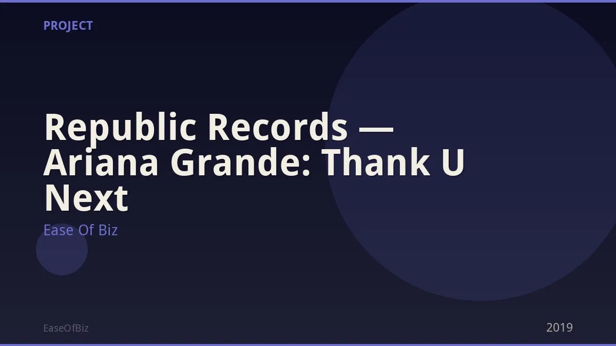 Republic Records — Ariana Grande: Thank U Next