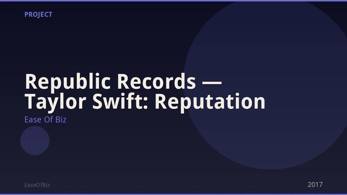 Republic Records — Taylor Swift: Reputation