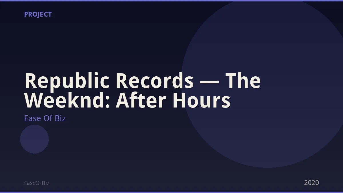 Republic Records — The Weeknd: After Hours
