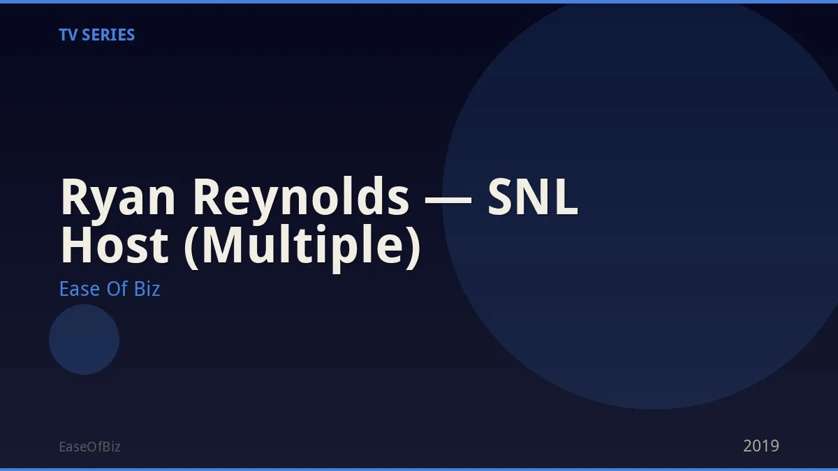 Ryan Reynolds — SNL Host (Multiple)