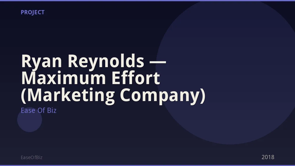 Ryan Reynolds — Maximum Effort (Marketing Company)