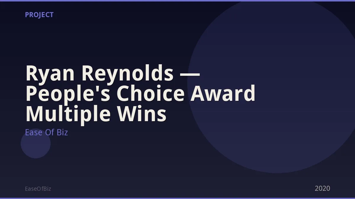 Ryan Reynolds — People's Choice Award Multiple Wins
